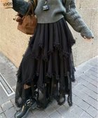 【ディアベル/DIAVEL】のチュールレース ロングスカート 人気、トレンドファッション・服の通販 founy(ファニー) ファッション Fashion レディースファッション Fashion for Women スカート Skirts ロングスカート Long Skirts / Maxi & Midi Skirts アシンメトリー Asymmetrical Style シアー Sheer, See-Through スニーカー Sneakers, Trainers チュール Tulip, Tulip Motif ヘムライン Hemline, Bottom Cut レース Lace, Lace Fabric ロング Long, Long-Length 再入荷 Restock / Back in Stock thumbnail ブラック|ID: prp329100004877378 ipo3291000000036382445