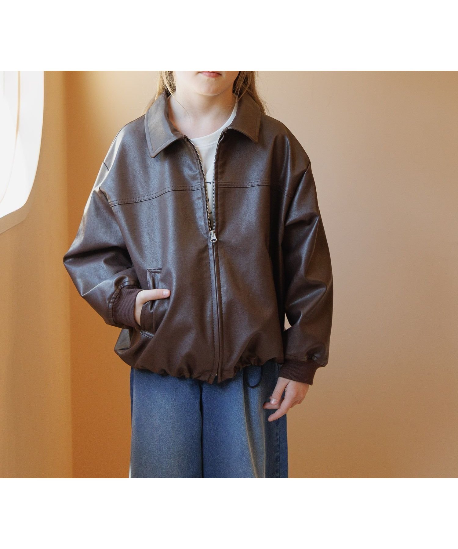 【グローバルワーク/GLOBAL WORK / KIDS】の撥水フェイクレザーブルゾン/キッズ/638256 インテリア・キッズ・メンズ・レディースファッション・服の通販 founy(ファニー) 　ファッション　Fashion　キッズファッション　Fashion for Kids　おすすめ　Recommended / Our Picks　スタイリッシュ　Stylish, Fashionable　ボトム　Bottoms, Lower Wear　エレガント 上品　Elegant　ブラウン54|ID: prp329100004877467 ipo3291000000036384061