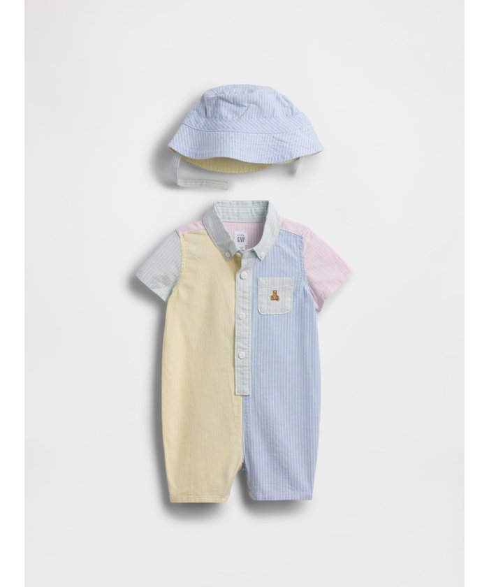 【ギャップ/GAP / KIDS】のオックスフォード ショートカバーオール コーデセット (ベビー) インテリア・キッズ・メンズ・レディースファッション・服の通販 founy(ファニー) https://founy.com/ ファッション Fashion キッズファッション Fashion for Kids ストライプ Stripe, Striped Pattern ダウン Down, Puffer パッチ Patch, Appliqué フロント Front, Front Design ブロック Block, Solid Block Pattern ベビー Baby, Babywear ポケット Pocket, Pocket Detail ラップ Wrap, Wrap Design リバーシブル Reversible, Two-Sided 半袖 Short Sleeve, Half Sleeve |ID: prp329100004877478 ipo3291000000036384107