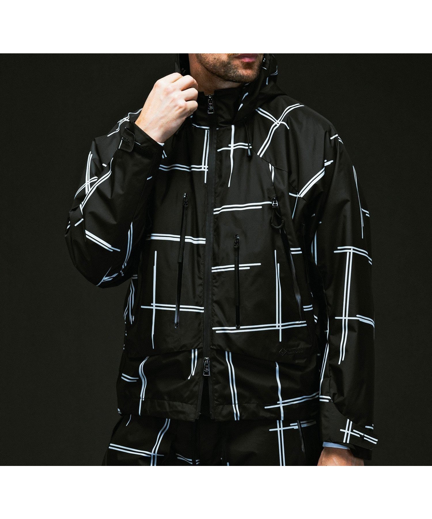 【シフォン/SHIFFON / MEN】の1PIU1UGUALE3 RELAX * +phenix マウンテンパーカー インテリア・キッズ・メンズ・レディースファッション・服の通販 founy(ファニー) 　ファッション　Fashion　メンズファッション　Fashion for Men　アウトドア　Outdoor Clothing　カーゴパンツ　Cargo Pants, Utility Pants　グラフィック　Graphic, Graphic Design　ショート　Short, Short Length　セットアップ　Set-Up, Coordinated Outfit　パーカー　Hoodie, Parka　フロント　Front, Front Design　ポケット　Pocket, Pocket Detail　リラックス　Relax, Relaxed Fit　black×white|ID: prp329100004877480 ipo3291000000036384120