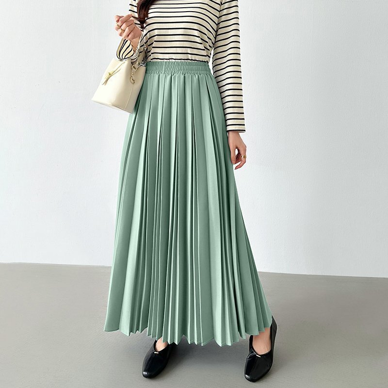 【ココモモ/COCOMOMO】のたっぷり大人プリーツ スカート ロングスカート 選べる丈 ロング マキシ インテリア・キッズ・メンズ・レディースファッション・服の通販 founy(ファニー) 　ファッション　Fashion　レディースファッション　Fashion for Women　スカート　Skirts　プリーツスカート / 上品フェミニンスタイル　Pleated Skirts　ロングスカート　Long Skirts / Maxi & Midi Skirts　おすすめ　Recommended / Our Picks　プリーツ　Pleats, Pleated　マキシ　Maxi, Full Length　ロング　Long, Long-Length　エレガント 上品　Elegant　ライトグリーン|ID: prp329100004877504 ipo3291000000036384231