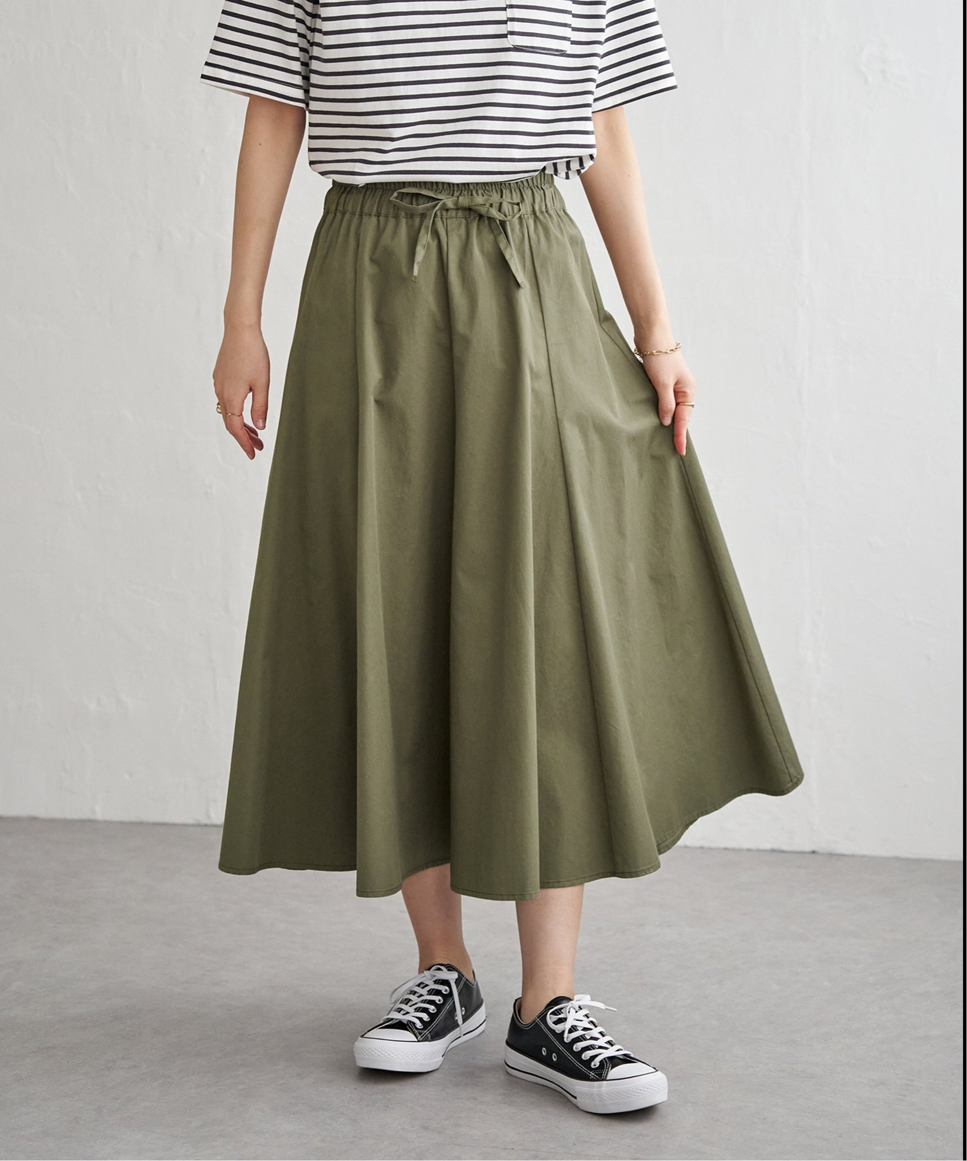 【イッカ/ikka】の8枚ハギボリュームスカート インテリア・キッズ・メンズ・レディースファッション・服の通販 founy(ファニー) 　ファッション　Fashion　レディースファッション　Fashion for Women　スカート　Skirts　デニム　Denim, Jeans Material　フレア　Flare, Flared　フレアースカート　Flared Skirt, A-Line Skirt　カーキ|ID: prp329100004877505 ipo3291000000036384238