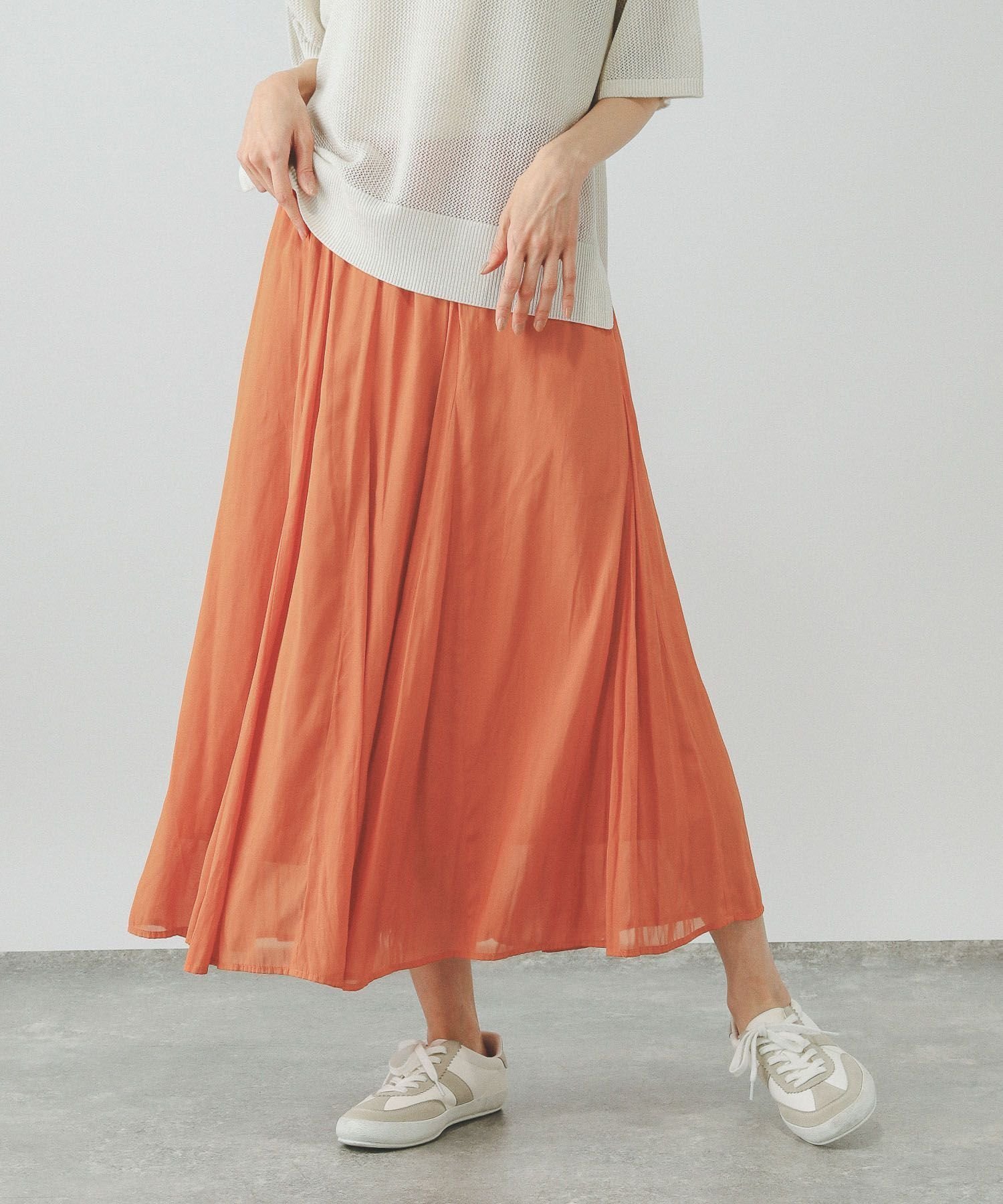 【グローバルワーク/GLOBAL WORK】のエアリーリラックスフレアスカート/147678 インテリア・キッズ・メンズ・レディースファッション・服の通販 founy(ファニー) 　ファッション　Fashion　レディースファッション　Fashion for Women　スカート　Skirts　Aライン・フレアスカート　A-Line & Flared Skirts　シンプル　Simple, Minimal　ジャケット　Jacket, Outerwear　デニム　Denim, Jeans Material　ブルゾン　Blouson, Bomber Jacket　メタル　Metal, Metal Parts　エレガント 上品　Elegant　楽ちん　Easy Fit, Comfortable　オレンジ45|ID: prp329100004877507 ipo3291000000036384253