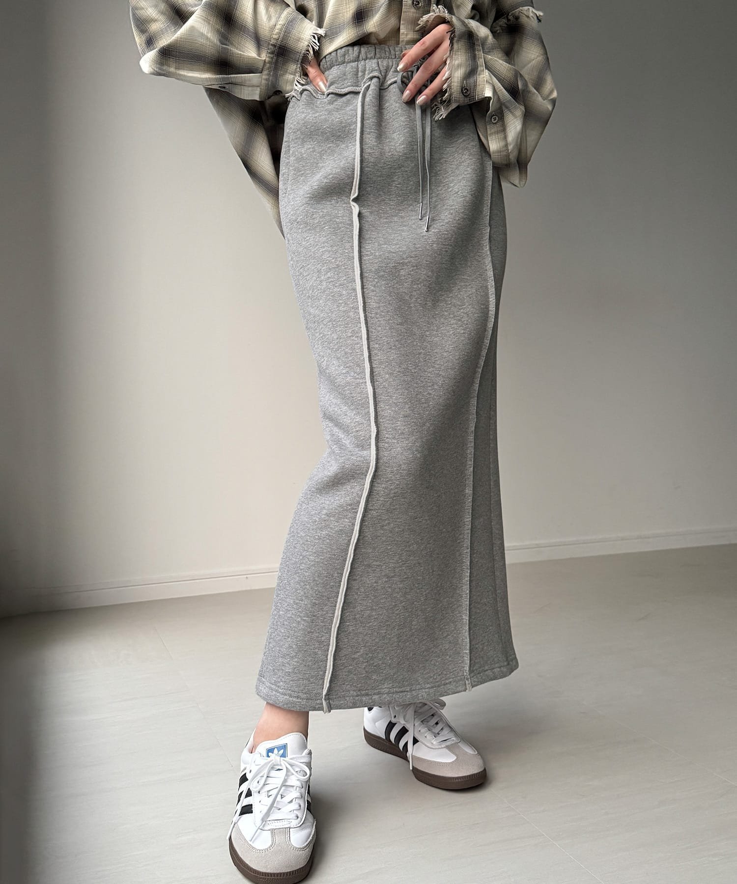 【ジュノア/JUNOAH】の裏起毛フロントラインスウェットスカート インテリア・キッズ・メンズ・レディースファッション・服の通販 founy(ファニー) 　ファッション　Fashion　レディースファッション　Fashion for Women　スカート　Skirts　杢グレー|ID: prp329100004877514 ipo3291000000036384280