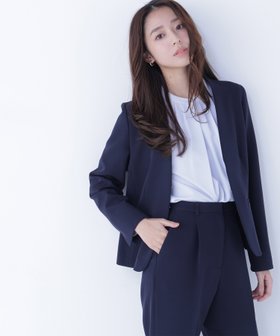 【ナチュラル ビューティー ベーシック/NATURAL BEAUTY BASIC】のダブルクロスストレッチ SETUP ノーカラージャケット 人気、トレンドファッション・服の通販 founy(ファニー) ファッション Fashion レディースファッション Fashion for Women アウター Coat / Outerwear Collection レディースジャケット・軽アウター Jackets ノーカラージャケット / シンプル上品コーデ Collarless Jackets おすすめ Recommended / Our Picks コンパクト Compact, Small Size ジャケット Jacket, Outerwear ストレッチ Stretch, Stretchy Fabric スリット Slit, Slit Detail スーツ Suit, Formalwear ダブル Double, Double-Breasted |ID:prp329100004878466