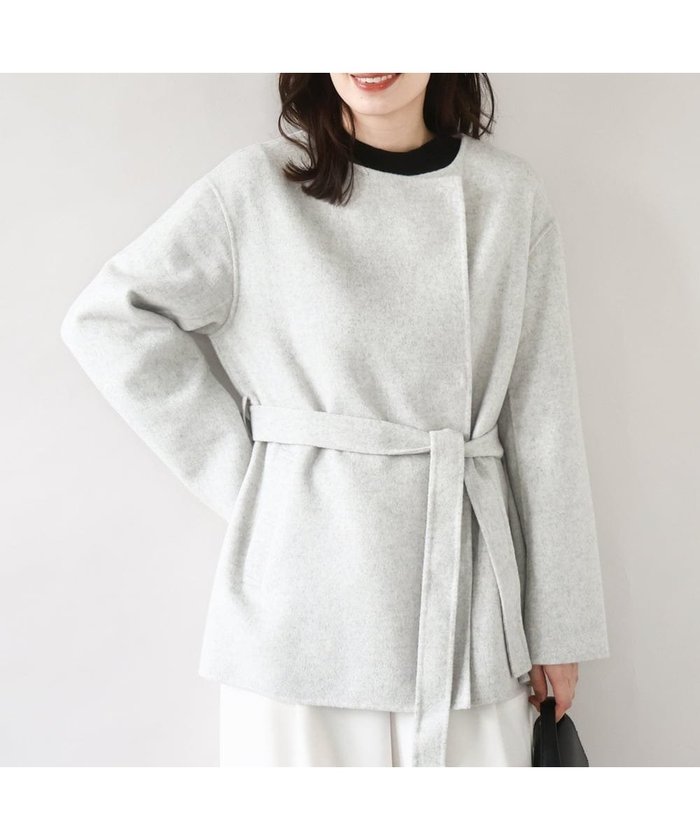 【オフオン/ofuon】のスムースリバー ノーカラーミドル丈コート インテリア・キッズ・メンズ・レディースファッション・服の通販 founy(ファニー) https://founy.com/ ファッション Fashion レディースファッション Fashion for Women アウター Coat / Outerwear Collection コート・ロングコート・ピーコート Long Coats, Peacoats & More おすすめ Recommended / Our Picks ミドル Middle Length, Mid Height 冬 Winter / This Winter 夏 Summer 春 Spring 秋 Autumn |ID: prp329100004878471 ipo3291000000036394449