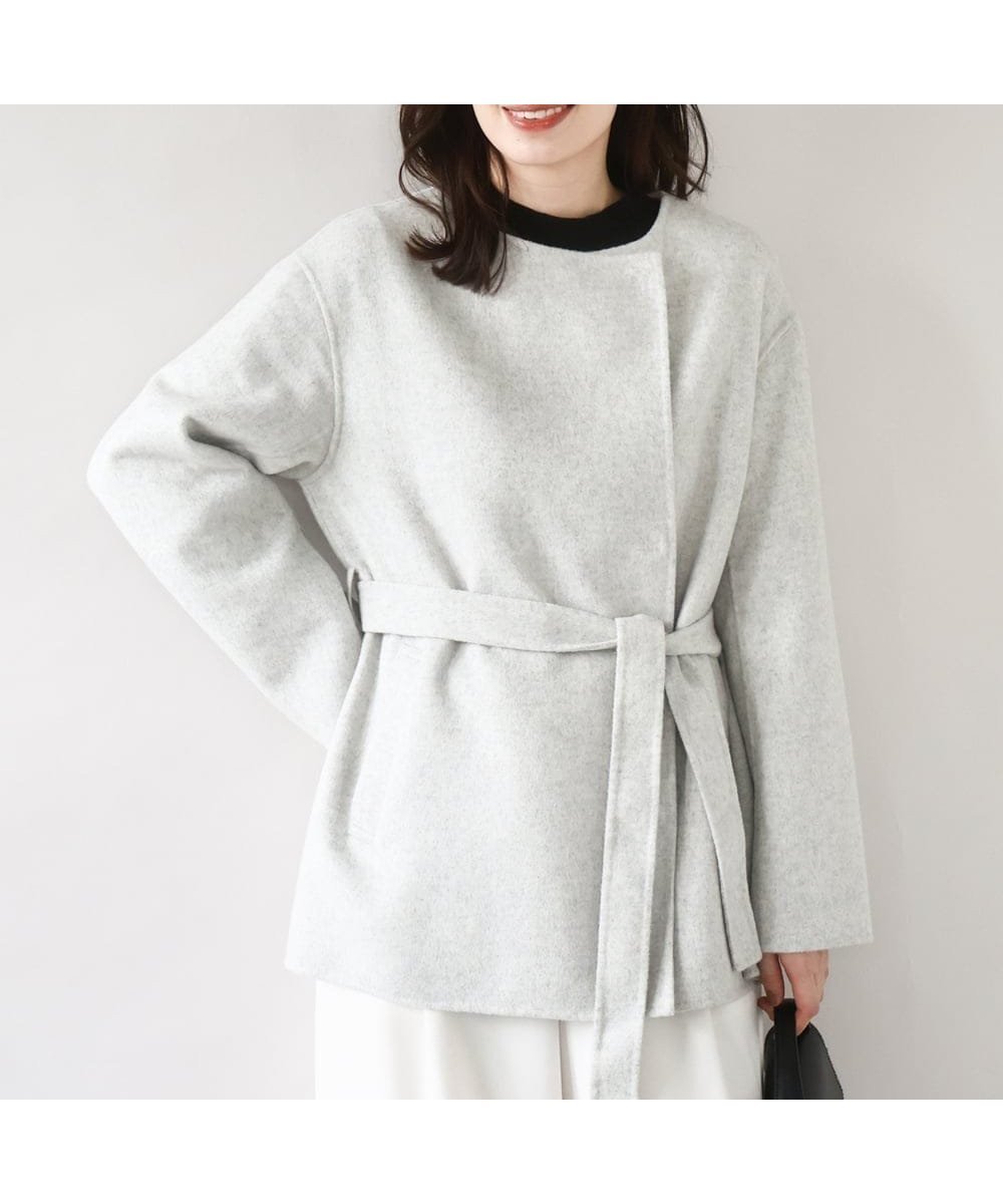 【オフオン/ofuon】のスムースリバー ノーカラーミドル丈コート 人気、トレンドファッション・服の通販 founy(ファニー) 　ファッション　Fashion　レディースファッション　Fashion for Women　アウター　Coat / Outerwear Collection　コート・ロングコート・ピーコート　Long Coats, Peacoats & More　おすすめ　Recommended / Our Picks　ミドル　Middle Length, Mid Height　冬　Winter / This Winter　夏　Summer　春　Spring　秋　Autumn　 other-1|ID: prp329100004878471 ipo3291000000036394449