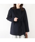 【オフオン/ofuon】のスムースリバー ノーカラーミドル丈コート ネイビー|ID: prp329100004878471 ipo3291000000036394454