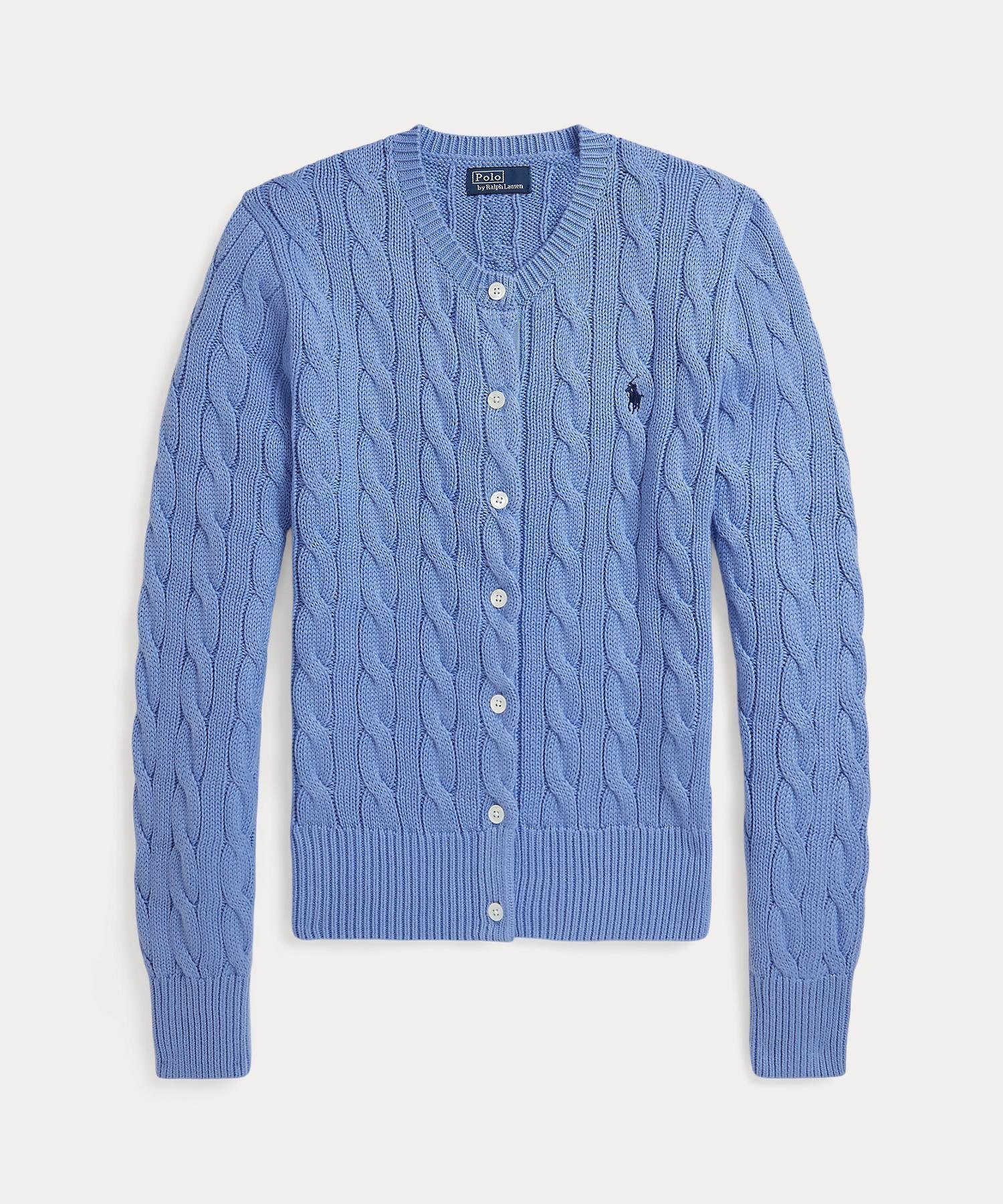 【ラルフローレン/RALPH LAUREN】のケーブルニット コットン クルーネック カーディガン 人気、トレンドファッション・服の通販 founy(ファニー) 　ファッション　Fashion　レディースファッション　Fashion for Women　トップス・カットソー　Cut & Sew Tops　ニット　Knit Tops & Sweaters　カーディガン・羽織り　Layered Style Cardigans　カフス　Cuff Design　カーディガン　Cardigan, Knitwear　スリム　Slim, Slim Fit　フィット　Fit, Slim Fit　リブニット　Rib Knit, Ribbed Knit　長袖　Long Sleeve, Full Sleeve　 other-1|ID: prp329100004878522 ipo3291000000036395626