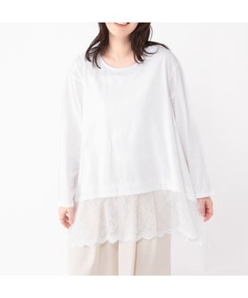 【スタディオ クリップ/studio CLIP】のレース切り替えカットソー 人気、トレンドファッション・服の通販 founy(ファニー) ファッション Fashion レディースファッション Fashion for Women トップス・カットソー Cut & Sew Tops カットソー・ベーシックTシャツ Cut-and-Sewn Tops / Stretch Tees & Basics おすすめ Recommended / Our Picks とろみ Fluid, Flowy Fabric インナー Innerwear カットソー Cut and Sewn Top ジャケット Jacket, Outerwear セレモニー Ceremony トレンド Trend, Trending Now ベスト Vest, Waistcoat ベーシック Basic, Essential レース Lace, Lace Fabric |ID:prp329100004878548