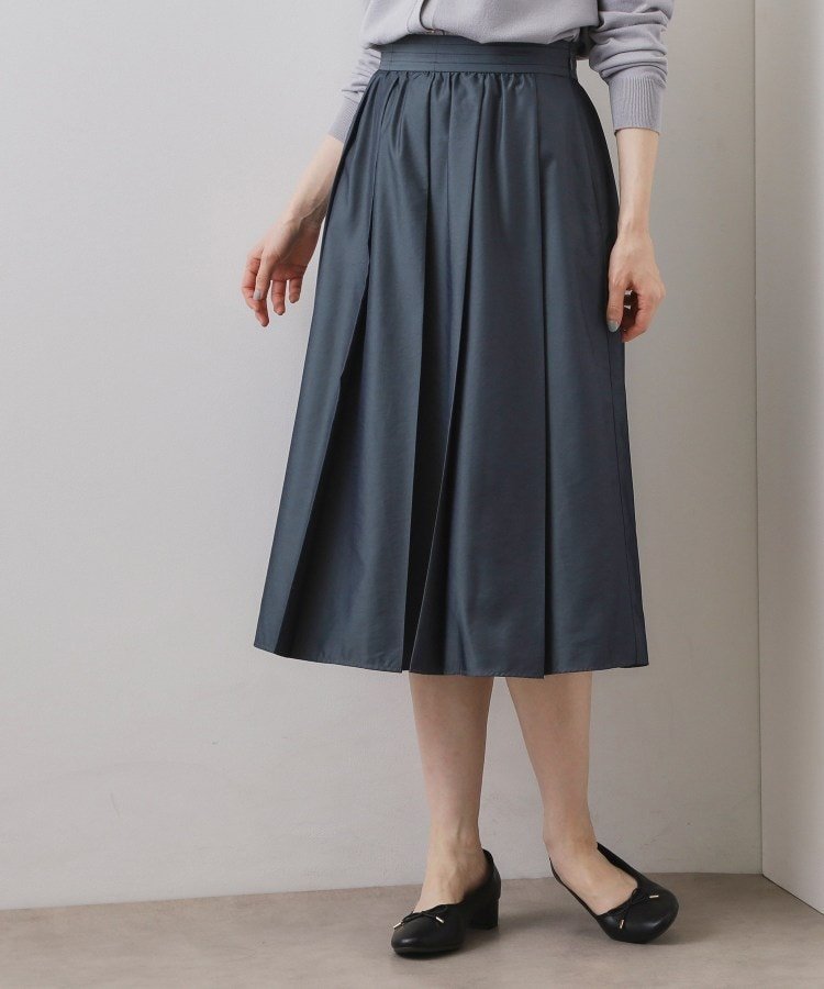 【インデックス/INDEX】のタックフレアスカート【洗濯機OK】 インテリア・キッズ・メンズ・レディースファッション・服の通販 founy(ファニー) 　ファッション　Fashion　レディースファッション　Fashion for Women　スカート　Skirts　Aライン・フレアスカート　A-Line & Flared Skirts　エレガント 上品　Elegant　シャンブレー　Chambray, Denim-Like Fabric　スマート　Smart, Elegant　フォルム　Silhouette, Form　フレア　Flare, Flared　ベーシック　Basic, Essential　ポケット　Pocket, Pocket Detail　ネイビー|ID: prp329100004878591 ipo3291000000036396895