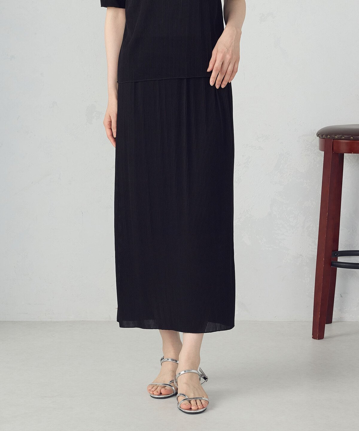 【コムサイズム/COMME CA ISM】のジャカードプリーツ ナロースカート / セットアップ対応 インテリア・キッズ・メンズ・レディースファッション・服の通販 founy(ファニー) ファッション Fashion レディースファッション Fashion for Women セットアップ Matching Sets スカート・ミニ/ミディ/マキシ Skirts / Mini, Midi & Maxi Skirts カットソー Cut and Sewn Top ジャカード/ジャガード Jacquard, Woven Pattern ストレッチ Stretch, Stretchy Fabric セットアップ Set-Up, Coordinated Outfit プリーツ Pleats, Pleated ポケット Pocket, Pocket Detail エレガント 上品 Elegant ブラック|ID: prp329100004878637 ipo3291000000036397245