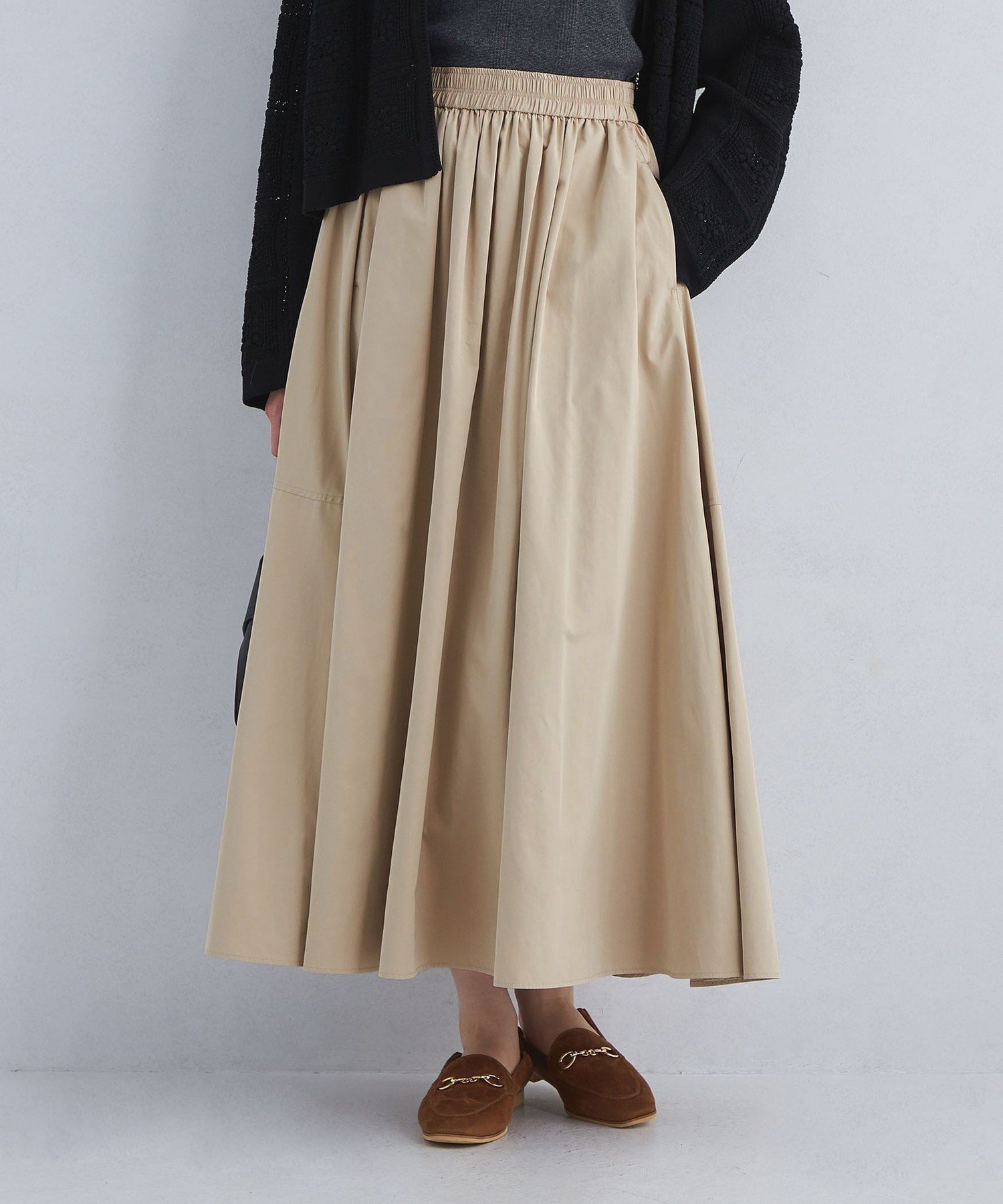 【ユナイテッドアローズ/UNITED ARROWS】のボリューム ギャザー スカート インテリア・キッズ・メンズ・レディースファッション・服の通販 founy(ファニー) 　ファッション　Fashion　レディースファッション　Fashion for Women　スカート　Skirts　春　Spring　秋　Autumn　ギャザー　Gathered, Ruffled　シューズ　Shoes, Footwear　スニーカー　Sneakers, Trainers　フラット　Flat, Flat Shoes　冬　Winter / This Winter　アウトレット　Outlet / Clearance　おすすめ　Recommended / Our Picks　夏　Summer　BEIGE|ID: prp329100004878638 ipo3291000000036397260