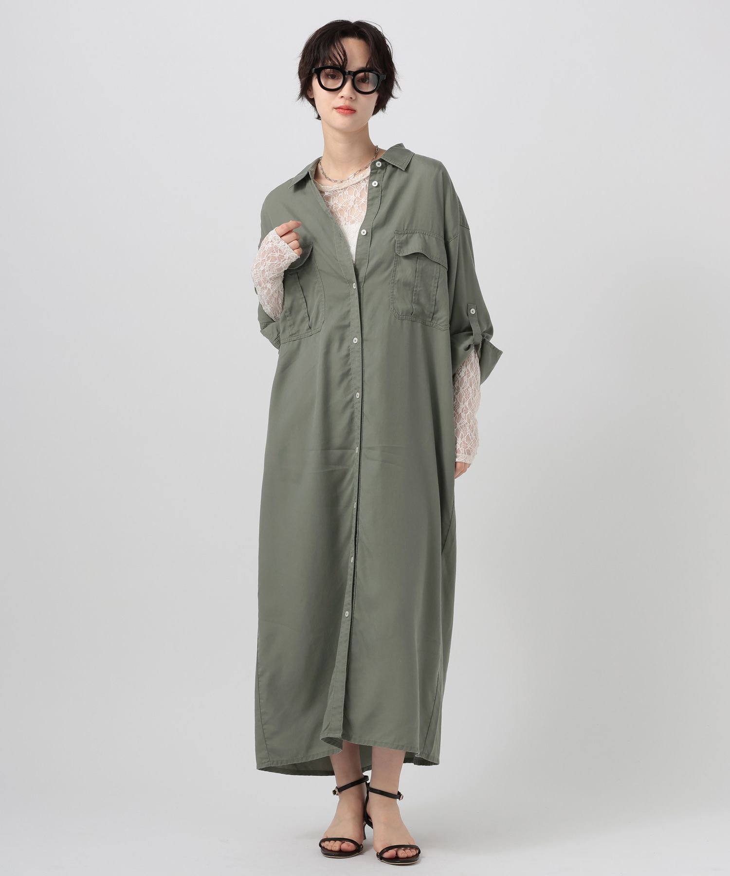 【ベイフロー/BAYFLOW】のさらりとした肌触り テンセル(TM)シャツワンピース インテリア・キッズ・メンズ・レディースファッション・服の通販 founy(ファニー) 　ファッション　Fashion　レディースファッション　Fashion for Women　ワンピース　Dresses　シャツワンピース / 1枚で着映えコーデ　Shirt Dresses　おすすめ　Recommended / Our Picks　スタンダード　Standard, Basic　デニム　Denim, Jeans Material　ポケット　Pocket, Pocket Detail　夏　Summer　定番　Standard, Basic Item　春　Spring　S/S・春夏　SS, Spring/Summer, Warm Season　羽織　Haori, Light Jacket　長袖　Long Sleeve, Full Sleeve　カーキ78|ID: prp329100004879302 ipo3291000000036408720