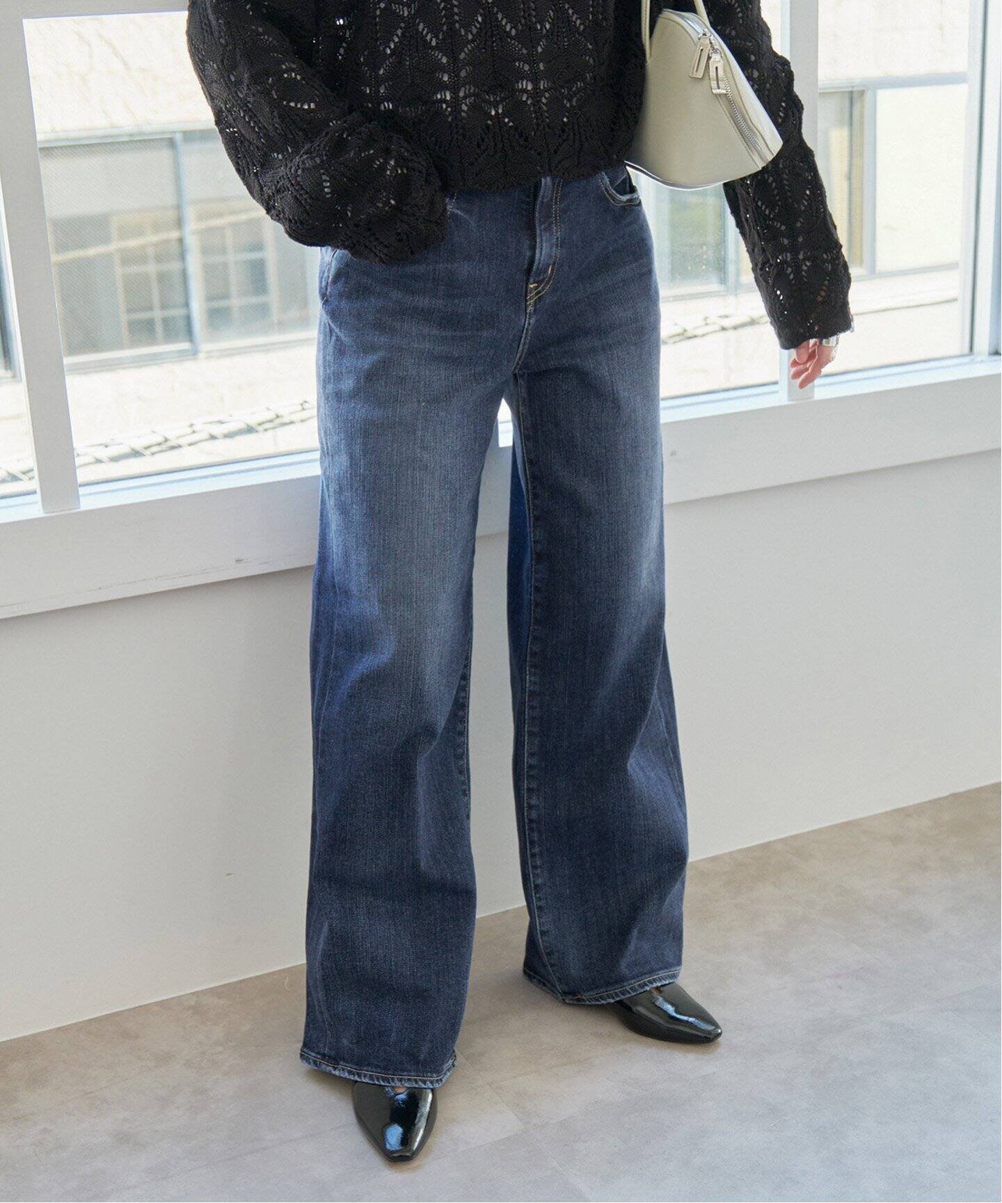 【スピック&スパン/Spick & Span】のRED CARD TOKYO / レッドカード トーキョー 35th Anniversary Wide 26W10101 インテリア・キッズ・メンズ・レディースファッション・服の通販 founy(ファニー) ファッション Fashion レディースファッション Fashion for Women ウォッシュ Washed Finish ストレッチ Stretch, Stretchy Fabric デニム Denim, Jeans Material ビンテージ Vintage, Retro Style ユーズド Used, Vintage-Look ランダム Random, Irregular ワーク Workwear, Utility Style ネイビー A|ID: prp329100004879345 ipo3291000000036408905