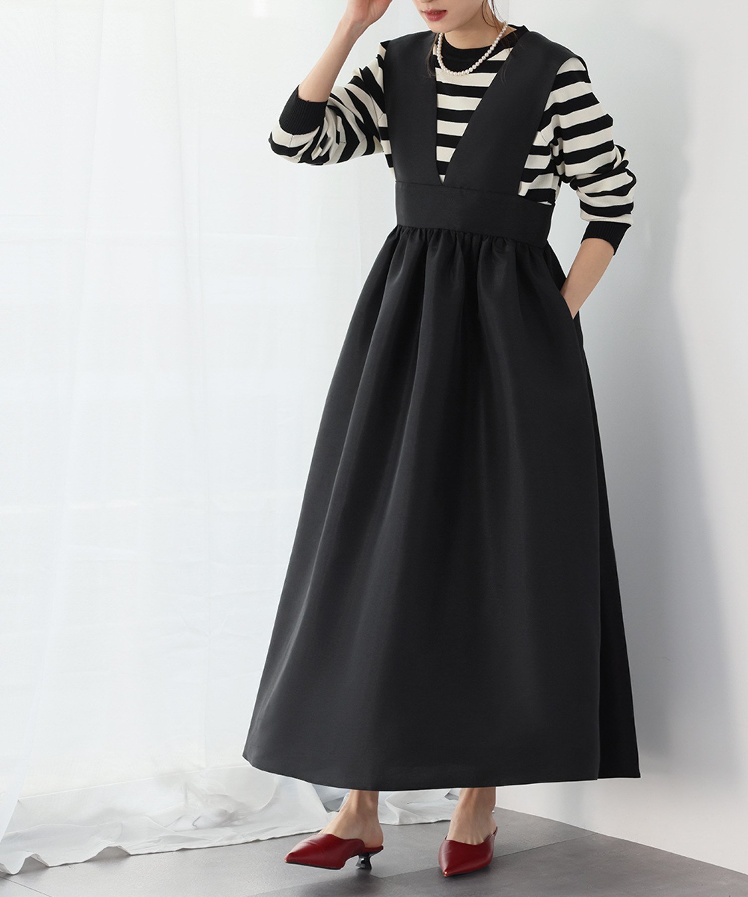 【その他のブランド/Other】のギャザーフレアジャンパースカート【洗える】 人気、トレンドファッション・服の通販 founy(ファニー) 　ファッション　Fashion　レディースファッション　Fashion for Women　スカート　Skirts　オケージョン　Occasion Wear　ギャザー　Gathered, Ruffled　グログラン　Grosgrain, Grosgrain Ribbon　トレンド　Trend, Trending Now　ラップ　Wrap, Wrap Design　エレガント 上品　Elegant　切替　Switching, Contrast Panel　洗える　Machine Washable　 other-1|ID: prp329100004879372 ipo3291000000036409003