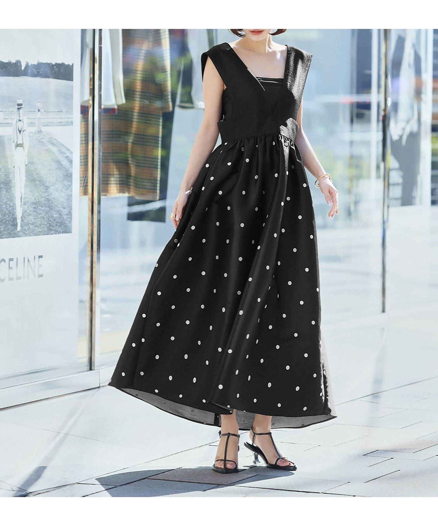 【その他のブランド/Other】のギャザーフレアジャンパースカート【洗える】 インテリア・キッズ・メンズ・レディースファッション・服の通販 founy(ファニー) 　ファッション　Fashion　レディースファッション　Fashion for Women　スカート　Skirts　オケージョン　Occasion Wear　ギャザー　Gathered, Ruffled　グログラン　Grosgrain, Grosgrain Ribbon　トレンド　Trend, Trending Now　ラップ　Wrap, Wrap Design　エレガント 上品　Elegant　切替　Switching, Contrast Panel　洗える　Machine Washable　BKDOT|ID: prp329100004879372 ipo3291000000036409005