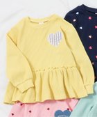 【エフオー オンラインストア/F.O.Online Store / KIDS】の【新色追加】ワッフルペプラムハートモチーフTシャツ 人気、トレンドファッション・服の通販 founy(ファニー) ファッション Fashion キッズファッション Fashion for Kids ペプラム Peplum, Flared Hem 長袖 Long Sleeve, Full Sleeve thumbnail イエロー|ID: prp329100004880334 ipo3291000000036424034