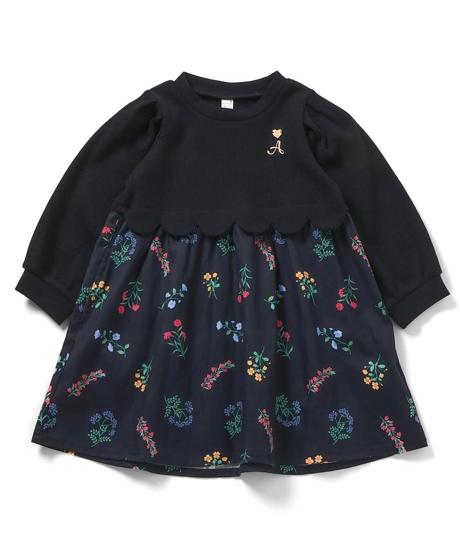 【エフオー オンラインストア/F.O.Online Store / KIDS】のWEB限定 スカラップドッキングワンピース インテリア・キッズ・メンズ・レディースファッション・服の通販 founy(ファニー) 　ファッション　Fashion　キッズファッション　Fashion for Kids　ワンピース　Dresses　プリント　Print, Printed Pattern　花柄|ID: prp329100004880347 ipo3291000000036424208