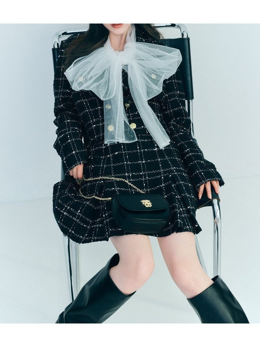 【スナイデル/SNIDEL】のバリエツイードジャケット インテリア・キッズ・メンズ・レディースファッション・服の通販 founy(ファニー) 　ファッション　Fashion　レディースファッション　Fashion for Women　アウター　Coat / Outerwear Collection　レディースジャケット・軽アウター　Jackets　イエロー　Yellow　ウェーブ　Wavy Pattern　春　Spring　ショート　Short, Short Length　ジャケット　Jacket, Outerwear　スマート　Smart, Elegant　ダブル　Double, Double-Breasted　チェック　Check, Plaid, Tartan　ツイード　Twill, Twill Weave　トレンド　Trend, Trending Now　フェイク　Faux, Fake　ポケット　Pocket, Pocket Detail　おすすめ　Recommended / Our Picks　NVY[089]|ID: prp329100004880382 ipo3291000000036424854