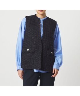 【ユナイテッドアローズ/UNITED ARROWS】のミックスツイード キーネックベスト A DAY IN THE LIFE 人気、トレンドファッション・服の通販 founy(ファニー) ファッション Fashion レディースファッション Fashion for Women アウター Coat / Outerwear Collection トップス・カットソー Cut & Sew Tops ベスト&ジレ / 重ね着スタイル Vests & Gilets タートル Turtleneck, Turtle Collar ツイード Twill, Twill Weave デニム Denim, Jeans Material トレンド Trend, Trending Now バランス Balance, Style Balance パール Pearl, Pearl Accent フリンジ Fringe, Tassel フロント Front, Front Design プリーツ Pleats, Pleated ポケット Pocket, Pocket Detail ミックス Mix, Mixed Style アウトレット Outlet / Clearance エレガント 上品 Elegant セレモニー Ceremony ビジネス 仕事 通勤 Business / Work / Commuting |ID:prp329100004880384