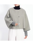 【ヴァン/Vin】のリブスリーブショートコート 人気、トレンドファッション・服の通販 founy(ファニー) ファッション Fashion レディースファッション Fashion for Women アウター Coat / Outerwear Collection コート・ロングコート・ピーコート Long Coats, Peacoats & More インナー Innerwear カーディガン Cardigan, Knitwear コンパクト Compact, Small Size ショート Short, Short Length シンプル Simple, Minimal バランス Balance, Style Balance ロング Long, Long-Length ワイド Wide, Wide Fit エレガント 上品 Elegant thumbnail グレー|ID: prp329100004880388 ipo3291000000036424940