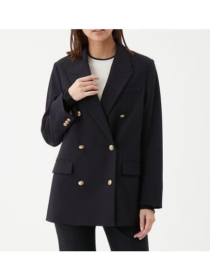 【ミラオーウェン/Mila Owen】の金釦ダブルブレストロングブレザー インテリア・キッズ・メンズ・レディースファッション・服の通販 founy(ファニー) 　ファッション　Fashion　レディースファッション　Fashion for Women　エレガント 上品　Elegant　クラシカル　Classical, Vintage-Inspired　コンパクト　Compact, Small Size　ストライプ　Stripe, Striped Pattern　スマート　Smart, Elegant　ダブル　Double, Double-Breasted　テーラード　Tailored, Tailored Fit　定番　Standard, Basic Item　人気　Popular, Best Seller　フラップ　Flap, Flap Pocket　ポケット　Pocket, Pocket Detail　ロング　Long, Long-Length　DNVY[090]|ID: prp329100004880398 ipo3291000000036425062