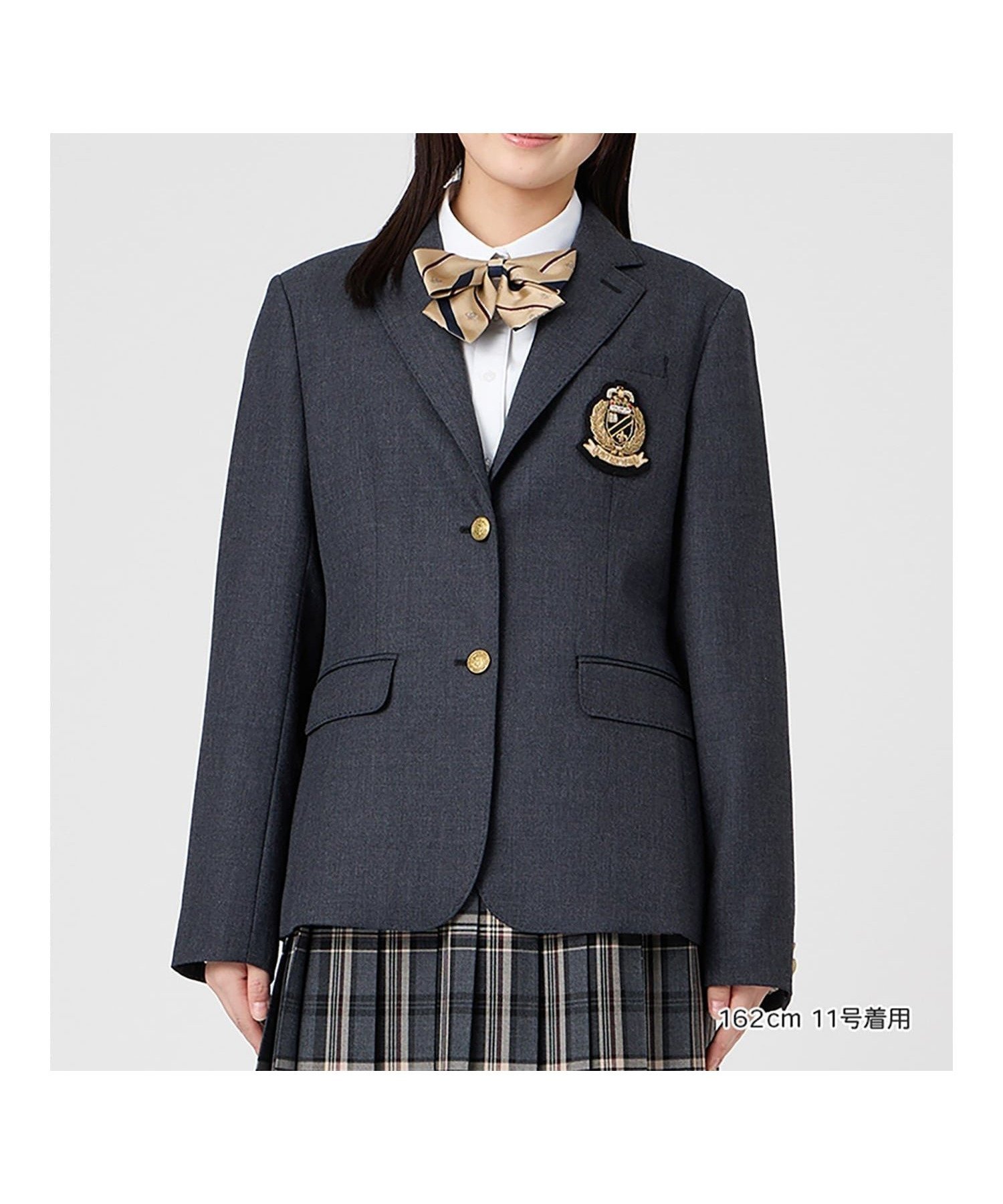【イーストボーイ/EASTBOY】のジャケット 2つボタン ブレザー 制服 通学 スクール 中学生 高校生 学校 インテリア・キッズ・メンズ・レディースファッション・服の通販 founy(ファニー) 　ファッション　Fashion　レディースファッション　Fashion for Women　アウター　Coat / Outerwear Collection　レディースジャケット・軽アウター　Jackets　シルバー　Silver, Metallic Silver　ジャケット　Jacket, Outerwear　ストライプ　Stripe, Striped Pattern　長袖　Long Sleeve, Full Sleeve　ハンド　Hand, Handmade　パイピング　Piping, Trim Design　フォーマル　Formal, Dressy　フラップ　Flap, Flap Pocket　ベーシック　Basic, Essential　ポケット　Pocket, Pocket Detail　おすすめ　Recommended / Our Picks　日本製　Made In Japan　エレガント 上品　Elegant　チャコール|ID: prp329100004880425 ipo3291000000036425396