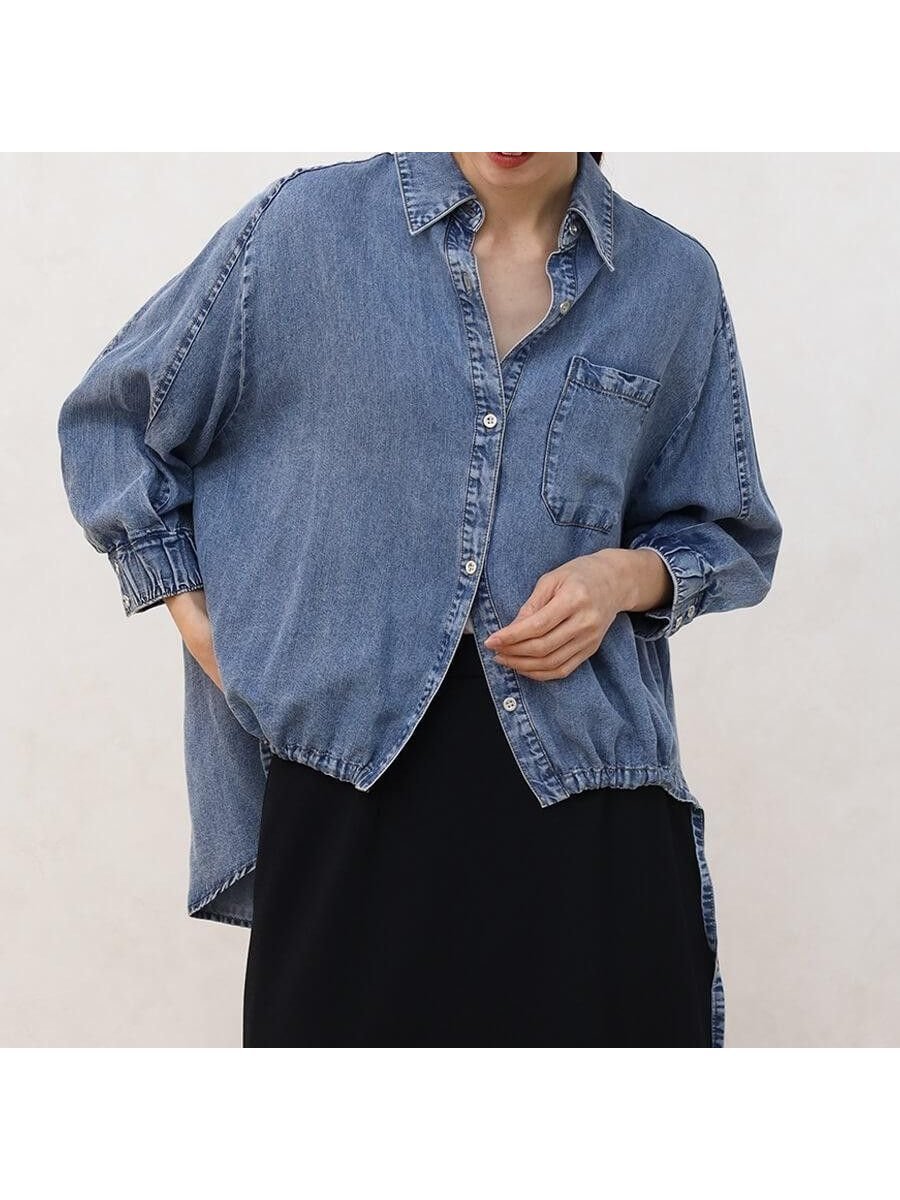 【ラシュッド/LASUD】のテンセルドロストシャツ 人気、トレンドファッション・服の通販 founy(ファニー) ファッション Fashion レディースファッション Fashion for Women トップス・カットソー Cut & Sew Tops シャツ・ブラウス・オフィスカジュアル Elegant Blouses & Button-Ups おすすめ Recommended / Our Picks ギャザー Gathered, Ruffled シンプル Simple, Minimal セットアップ Set-Up, Coordinated Outfit バランス Balance, Style Balance フロント Front, Front Design 羽織 Haori, Light Jacket other-1|ID: prp329100004880441 ipo3291000000036425554