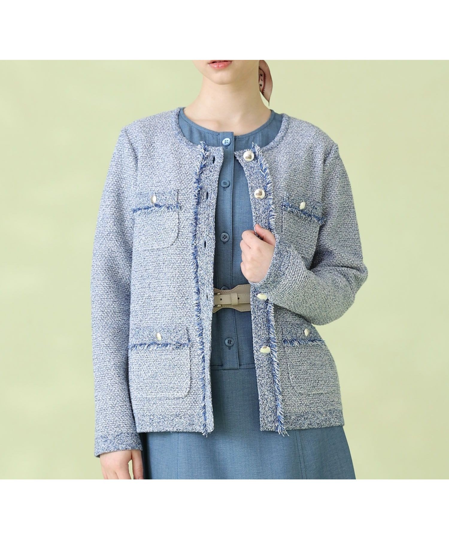 【アナイ/ANAYI】のミックスツイード ジャケットカーディガン インテリア・キッズ・メンズ・レディースファッション・服の通販 founy(ファニー) 　ファッション　Fashion　レディースファッション　Fashion for Women　春　Spring　カーディガン　Cardigan, Knitwear　ジャケット　Jacket, Outerwear　ストレート　Straight, Straight Cut　スマート　Smart, Elegant　ツイード　Twill, Twill Weave　フリンジ　Fringe, Tassel　ポケット　Pocket, Pocket Detail　ミックス　Mix, Mixed Style　S/S・春夏　SS, Spring/Summer, Warm Season　再入荷　Restock / Back in Stock　夏　Summer　blue|ID: prp329100004880465 ipo3291000000036425903