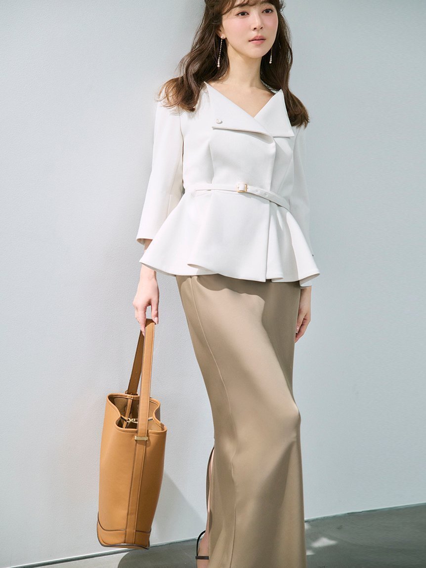 【フレイ アイディー/FRAY I.D】の【WEB限定】2wayジャケット ナロースカートセット 人気、トレンドファッション・服の通販 founy(ファニー) 　ファッション　Fashion　レディースファッション　Fashion for Women　アウター　Coat / Outerwear Collection　レディースジャケット・軽アウター　Jackets　ジャケット　Jacket, Outerwear　スマート　Smart, Elegant　スリット　Slit, Slit Detail　ペプラム　Peplum, Flared Hem　エレガント 上品　Elegant　 other-1|ID: prp329100004880473 ipo3291000000036425968