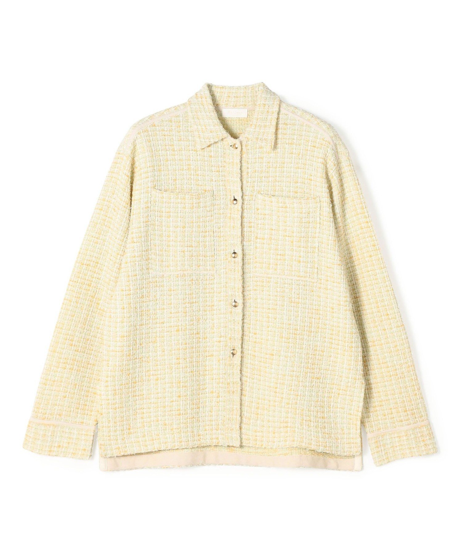 【トゥモローランド/TOMORROWLAND】のミックスツイード シャツブルゾン 人気、トレンドファッション・服の通販 founy(ファニー) 　ファッション　Fashion　レディースファッション　Fashion for Women　アウター　Coat / Outerwear Collection　ブルゾンジャケット・スポーティアウター　Blouson Jackets　トップス・カットソー　Cut & Sew Tops　シャツ・ブラウス・オフィスカジュアル　Elegant Blouses & Button-Ups　スリット　Slit, Slit Detail　スリム　Slim, Slim Fit　チェック　Check, Plaid, Tartan　ツイード　Twill, Twill Weave　フロント　Front, Front Design　ブルゾン　Blouson, Bomber Jacket　ヘムライン　Hemline, Bottom Cut　ミックス　Mix, Mixed Style　メタル　Metal, Metal Parts　エレガント 上品　Elegant　 other-1|ID: prp329100004880486 ipo3291000000036426153