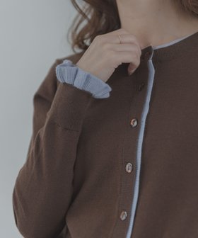 【サニーレーベル/Sonny Label / URBAN RESEARCH】の配色フリルニットカーディガン 人気、トレンドファッション・服の通販 founy(ファニー) ファッション Fashion レディースファッション Fashion for Women トップス・カットソー Cut & Sew Tops ニット Knit Tops & Sweaters カーディガン・羽織り Layered Style Cardigans 2026年 2026 おすすめ Recommended / Our Picks インナー Innerwear カーディガン Cardigan, Knitwear デニム Denim, Jeans Material トレンド Trend, Trending Now フリル Frill, Ruffle ロング Long, Long-Length 夏 Summer S/S・春夏 SS, Spring/Summer, Warm Season |ID:prp329100004880521