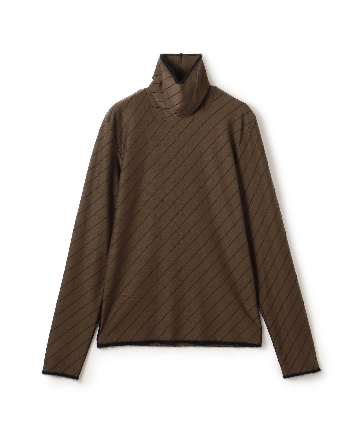 【トゥモローランド/TOMORROWLAND】のダイアゴナルジャージー タートルネックプルオーバー インテリア・キッズ・メンズ・レディースファッション・服の通販 founy(ファニー) 　ファッション　Fashion　レディースファッション　Fashion for Women　トップス・カットソー　Cut & Sew Tops　カジュアルプルオーバー・ニットトップス　Pullovers & Knit Tops / Casual Pullovers　タートルネック・ハイネックトップス　Turtlenecks & High-Neck Tops　インナー　Innerwear　シンプル　Simple, Minimal　ジャカード／ジャガード　Jacquard, Woven Pattern　タートルネック　Turtleneck, High Neck　トリミング　Trimming, Decorative Edge　フィット　Fit, Slim Fit　48 ダークブラウン系|ID: prp329100004880541 ipo3291000000036426853