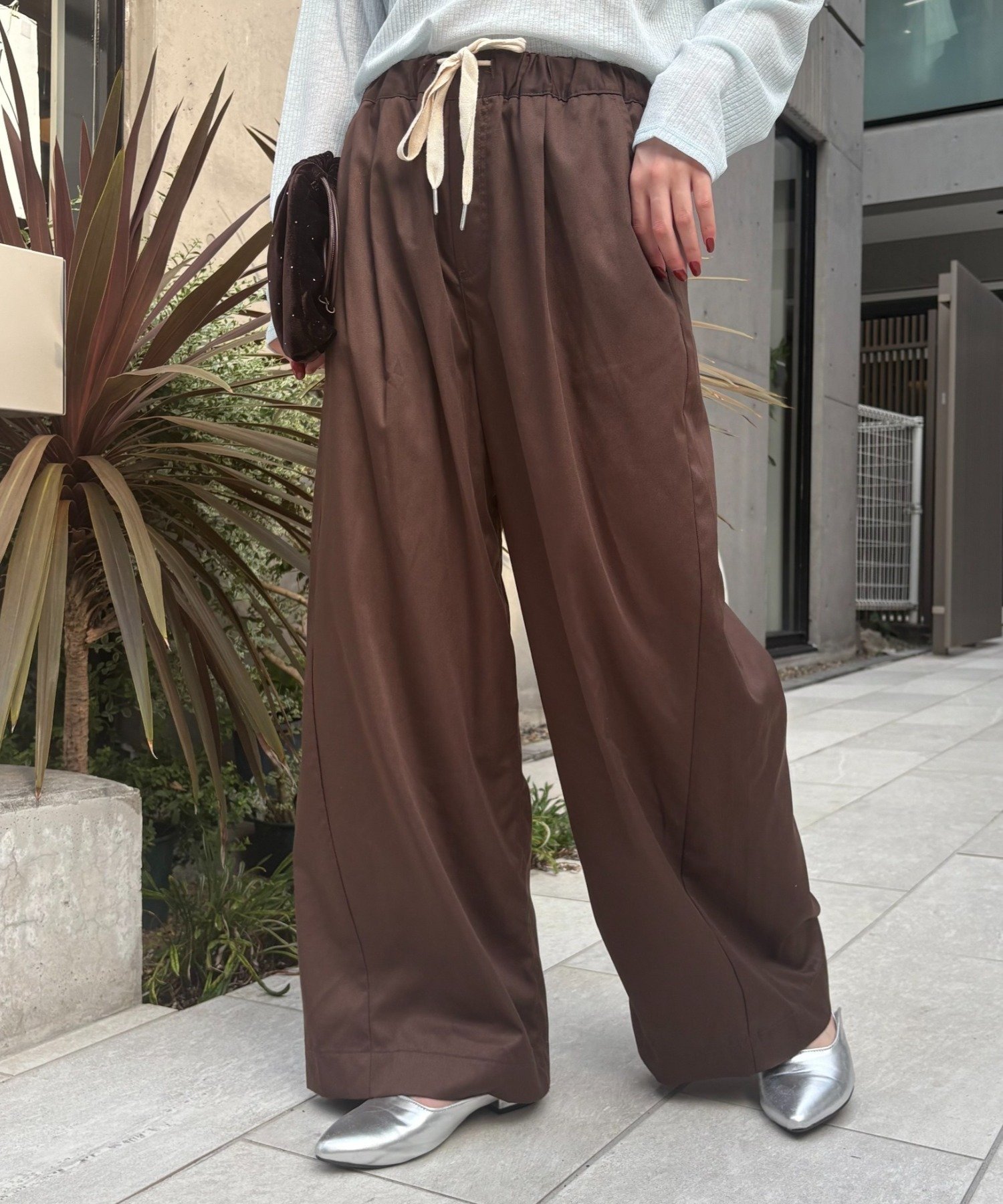 【チャオパニックティピー/CIAOPANIC TYPY】の【9色5サイズ展開/低身長・高身長対応】スタイルアップ柔らかワイドイージーパンツ インテリア・キッズ・メンズ・レディースファッション・服の通販 founy(ファニー) 　ファッション　Fashion　レディースファッション　Fashion for Women　パンツ　Pants & Trousers　シアー　Sheer, See-Through　タンク　Tank Top, Sleeveless Top　楽ちん　Easy Fit, Comfortable　ワイド　Wide, Wide Fit　おすすめ　Recommended / Our Picks　ブラウン|ID: prp329100004880555 ipo3291000000036427080