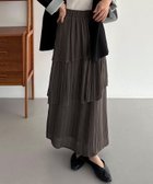 【ジュノア/JUNOAH】のcallautia プリーツティアードスカート 人気、トレンドファッション・服の通販 founy(ファニー) ファッション Fashion レディースファッション Fashion for Women スカート Skirts ティアードスカート Tiered Skirts thumbnail チャコールブラウン|ID: prp329100004880588 ipo3291000000036427421
