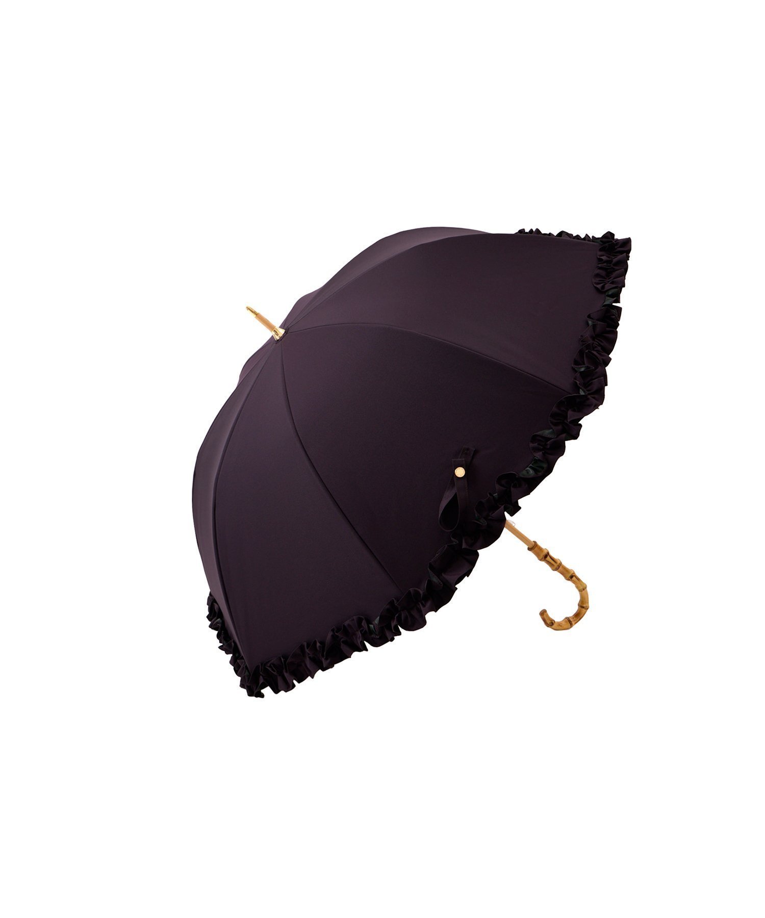 【その他のブランド/Other】の【完全遮光100%】 長傘S/50cm/フリル インテリア・キッズ・メンズ・レディースファッション・服の通販 founy(ファニー) 　ファッション　Fashion　レディースファッション　Fashion for Women　レイングッズ・傘・晴雨兼用傘　Umbrellas & Rain Gear　傘　Umbrella, Parasol　人気　Popular, Best Seller　フリル　Frill, Ruffle　エレガント 上品　Elegant　ダークパープル|ID: prp329100004880657 ipo3291000000036428015