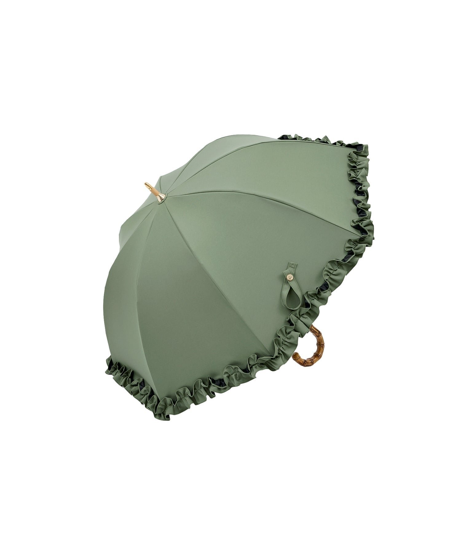 【その他のブランド/Other】の【完全遮光100%】 長傘S/50cm/フリル インテリア・キッズ・メンズ・レディースファッション・服の通販 founy(ファニー) 　ファッション　Fashion　レディースファッション　Fashion for Women　レイングッズ・傘・晴雨兼用傘　Umbrellas & Rain Gear　傘　Umbrella, Parasol　人気　Popular, Best Seller　フリル　Frill, Ruffle　エレガント 上品　Elegant　オリーブ|ID: prp329100004880657 ipo3291000000036428028