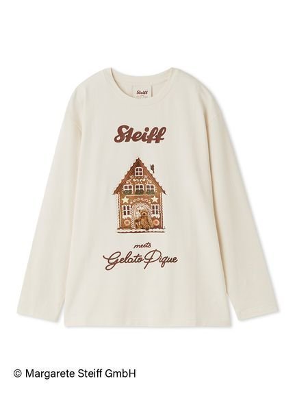 【ジェラート ピケ/gelato pique】の【Steiff】ワンポイントロンT 人気、トレンドファッション・服の通販 founy(ファニー) ファッション Fashion レディースファッション Fashion for Women トップス・カットソー Cut & Sew Tops ロングTシャツ・Tシャツ Longline T-Shirts & Tees カットソー Cut and Sewn Top クリスマス X'mas Christmas / X'mas スマート Smart, Elegant ダブル Double, Double-Breasted プリント Print, Printed Pattern メンズ Men's, Menswear ロング Long, Long-Length ワンポイント One Point, Statement Accent other-1|ID: prp329100004880676 ipo3291000000036428128
