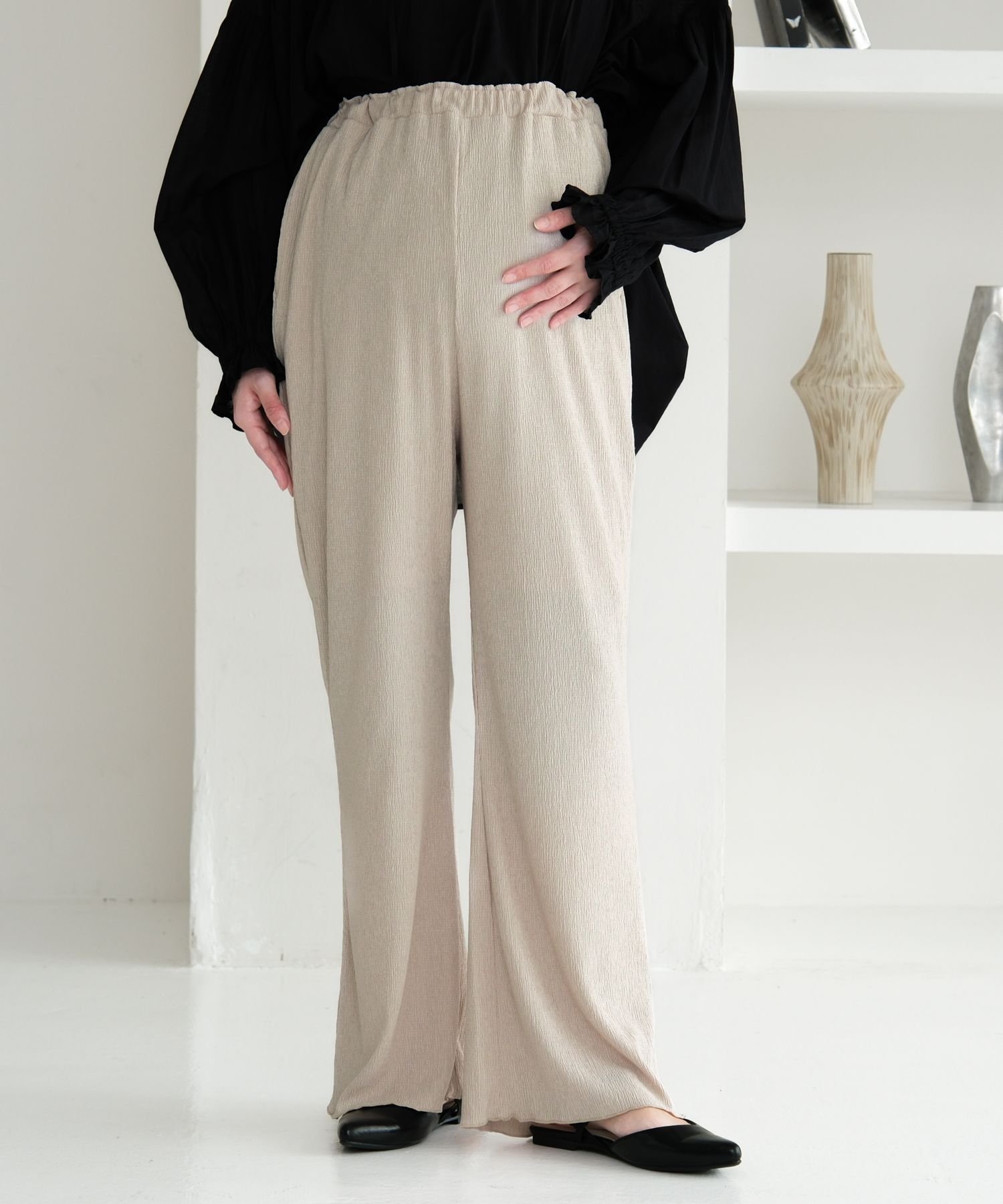 【レプシィム ローリーズファーム/LEPSIM LOWRYS FARM】の【産前・産後対応】マタニティ/楊柳フレアパンツ インテリア・キッズ・メンズ・レディースファッション・服の通販 founy(ファニー) 　ファッション　Fashion　キッズファッション　Fashion for Kids　ボトムス　Bottoms　チュニック　Tunic, Long Top　フレア　Flare, Flared　リラックス　Relax, Relaxed Fit　夏　Summer　ベージュ50|ID: prp329100004880704 ipo3291000000036428355