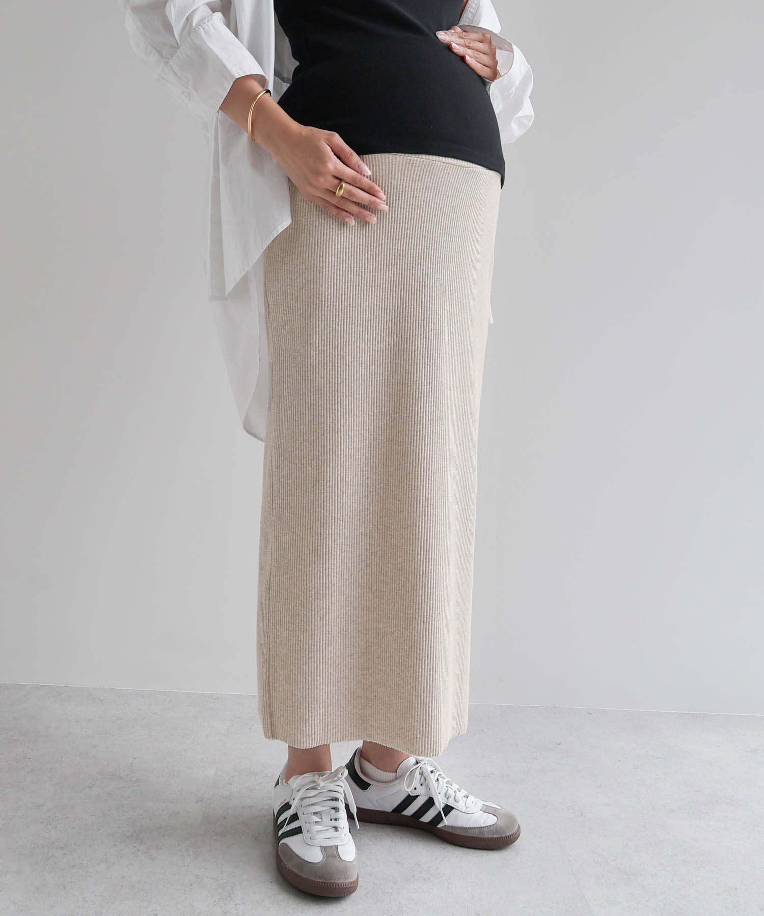 【アンドミー/andme / KIDS】の【マタニティ】セルフカット リブ タイト スカート インテリア・キッズ・メンズ・レディースファッション・服の通販 founy(ファニー) 　ファッション　Fashion　キッズファッション　Fashion for Kids　ストレッチ　Stretch, Stretchy Fabric　タイトスカート　Pencil Skirt, Tight Skirt　人気　Popular, Best Seller　ポケット　Pocket, Pocket Detail　リラックス　Relax, Relaxed Fit　楽ちん　Easy Fit, Comfortable　おすすめ　Recommended / Our Picks　お家時間・ステイホーム　Stay Home / At Home　杢ベージュ|ID: prp329100004880709 ipo3291000000036428387