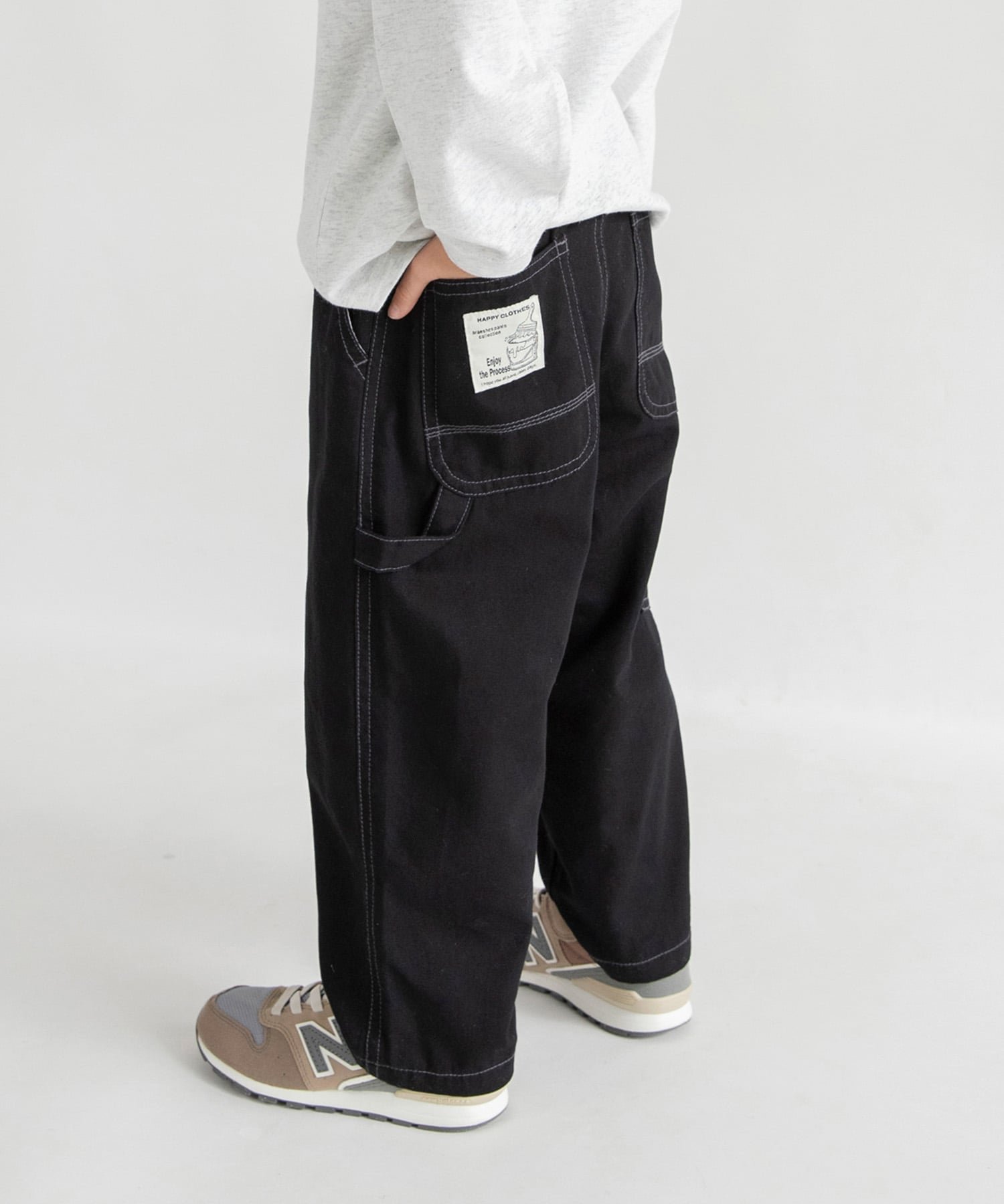 【ブランシェス/branshes / KIDS】の【26SS新作/ゆったり/きれいめ】ペインターパンツ インテリア・キッズ・メンズ・レディースファッション・服の通販 founy(ファニー) 　ファッション　Fashion　キッズファッション　Fashion for Kids　ボトムス　Bottoms　キャンバス　Canvas, Canvas Fabric　コイン　Coin, Coin Design　テーパード　Tapered, Tapered Pants　デニム　Denim, Jeans Material　パッチ　Patch, Appliqué　ベーシック　Basic, Essential　ポケット　Pocket, Pocket Detail　ループ　Loop, Loop Knit　ワーク　Workwear, Utility Style　2026年　2026　ブラック|ID: prp329100004882863 ipo3291000000036448065