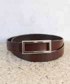 【フローリスト/florist】の【牛革】メンズレディース兼用細めスクエアバックルレザーベルト シルバー×モカ|ID: prp329100004883268 ipo3291000000036451983