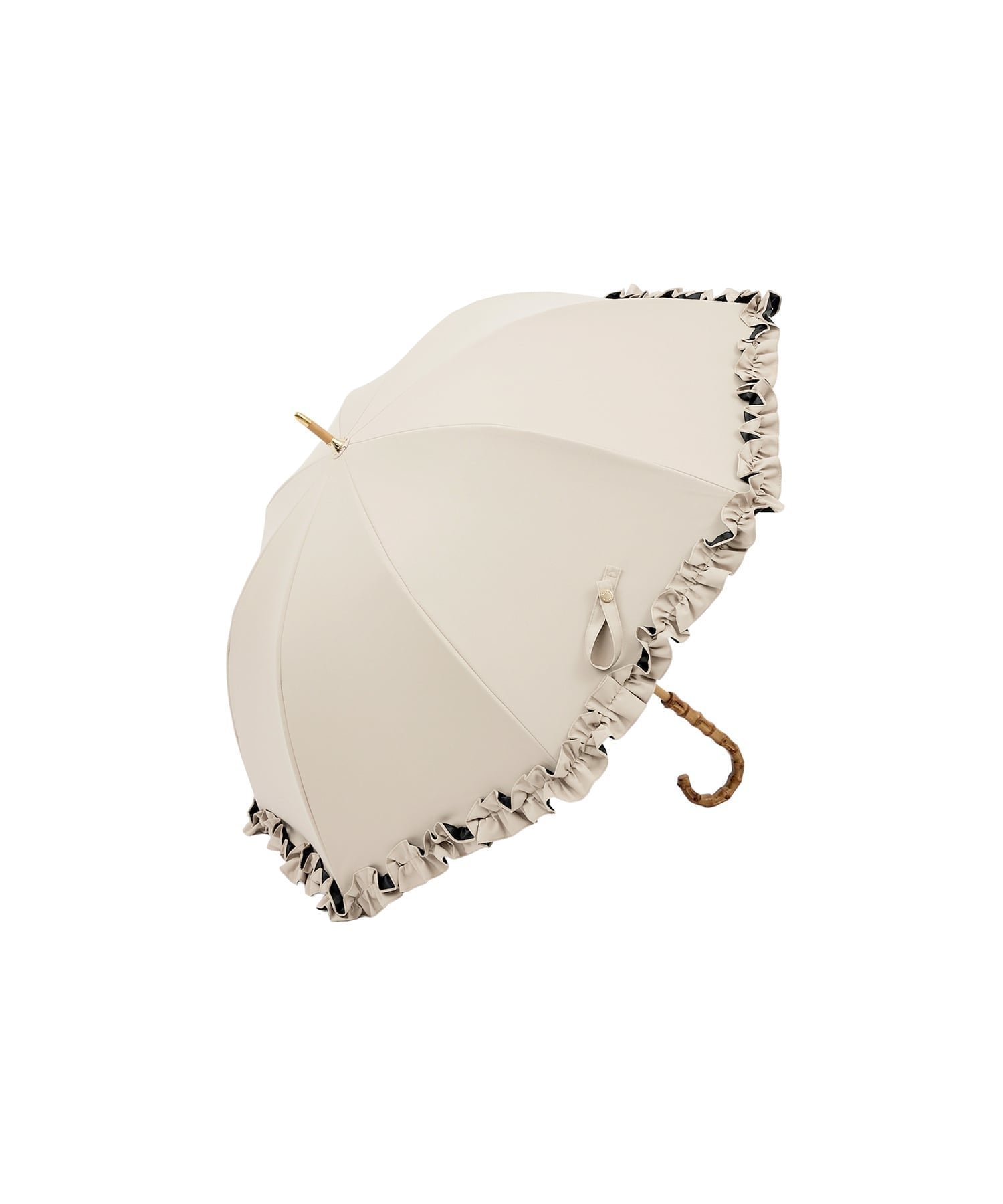 【その他のブランド/Other】の【完全遮光100%】 長傘 M(55cm)/フリル インテリア・キッズ・メンズ・レディースファッション・服の通販 founy(ファニー) 　ファッション　Fashion　レディースファッション　Fashion for Women　レイングッズ・傘・晴雨兼用傘　Umbrellas & Rain Gear　傘　Umbrella, Parasol　人気　Popular, Best Seller　フリル　Frill, Ruffle　エレガント 上品　Elegant　ベージュ|ID: prp329100004883345 ipo3291000000036452614