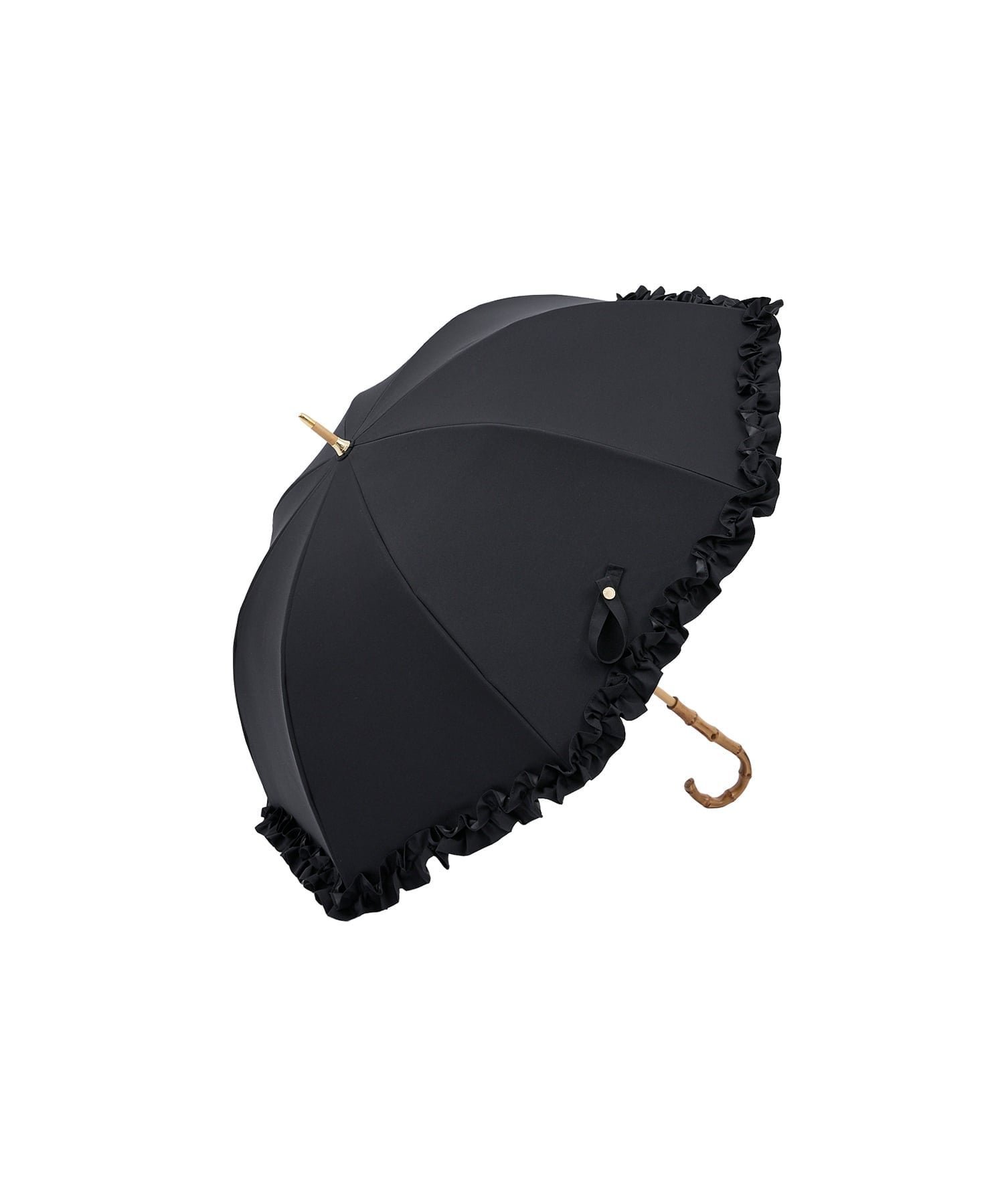 【その他のブランド/Other】の【完全遮光100%】 長傘 M(55cm)/フリル インテリア・キッズ・メンズ・レディースファッション・服の通販 founy(ファニー) 　ファッション　Fashion　レディースファッション　Fashion for Women　レイングッズ・傘・晴雨兼用傘　Umbrellas & Rain Gear　傘　Umbrella, Parasol　人気　Popular, Best Seller　フリル　Frill, Ruffle　エレガント 上品　Elegant　ブラック|ID: prp329100004883345 ipo3291000000036452618