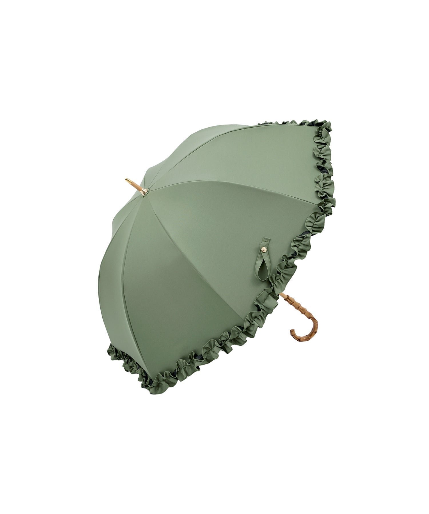 【その他のブランド/Other】の【完全遮光100%】 長傘 M(55cm)/フリル インテリア・キッズ・メンズ・レディースファッション・服の通販 founy(ファニー) 　ファッション　Fashion　レディースファッション　Fashion for Women　レイングッズ・傘・晴雨兼用傘　Umbrellas & Rain Gear　傘　Umbrella, Parasol　人気　Popular, Best Seller　フリル　Frill, Ruffle　エレガント 上品　Elegant　オリーブ|ID: prp329100004883345 ipo3291000000036452639