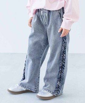 【デビロック/devirock / KIDS】のサイドフリル デニムパンツ 子供服 キッズ 女の子 デニムパンツ ロングパンツ 26SS 人気、トレンドファッション・服の通販 founy(ファニー) ファッション Fashion キッズファッション Fashion for Kids ボトムス Bottoms ヴィンテージ Vintage Style 春 Spring 秋 Autumn シンプル Simple, Minimal チュール Tulip, Tulip Motif デニム Denim, Jeans Material トレンド Trend, Trending Now フリル Frill, Ruffle ロング Long, Long-Length ワイド Wide, Wide Fit おすすめ Recommended / Our Picks 2026年 2026 |ID:prp329100004883596