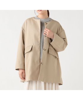 【ビームス ハート/BEAMS HEART】の撥水 ノーカラー ハーフコート 26SS レディース 春アウター ライトアウター オンオフ兼用 セレモニー 人気、トレンドファッション・服の通販 founy(ファニー) ファッション Fashion レディースファッション Fashion for Women アウター Coat / Outerwear Collection コート・ロングコート・ピーコート Long Coats, Peacoats & More 2026年 2026 セレモニー Ceremony ツイル Twist, Twisted Detail デニム Denim, Jeans Material トリミング Trimming, Decorative Edge ハーフ Half, Half-Length モダン Modern, Contemporary エレガント 上品 Elegant 春 Spring 結婚式 Wedding ビジネス 仕事 通勤 Business / Work / Commuting |ID:prp329100004883655