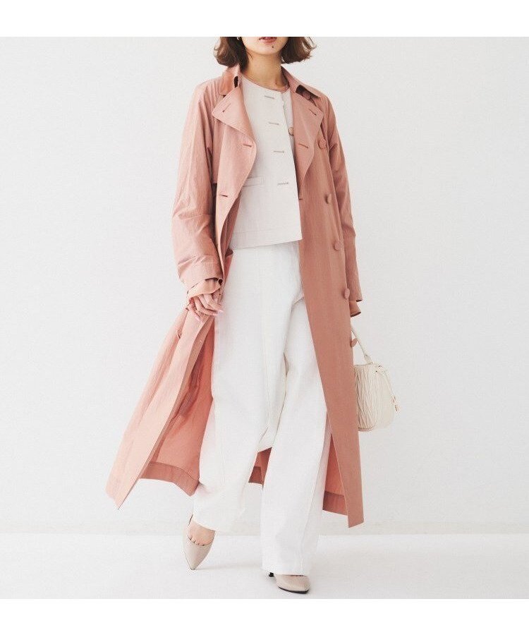 【アンタイトル/UNTITLED】のライトコットン トレンチコート インテリア・キッズ・メンズ・レディースファッション・服の通販 founy(ファニー) 　ファッション　Fashion　レディースファッション　Fashion for Women　アウター　Coat / Outerwear Collection　コート・ロングコート・ピーコート　Long Coats, Peacoats & More　トレンチコート / 春秋の定番アウター　Trench Coats　エアリー　Airy Texture　クラシック　Classic, Timeless Style　コンパクト　Compact, Small Size　スマート　Smart, Elegant　ドレス　Dress, One-Piece　ポケット　Pocket, Pocket Detail　モダン　Modern, Contemporary　おすすめ　Recommended / Our Picks　ピンク|ID: prp329100004883676 ipo3291000000036455886
