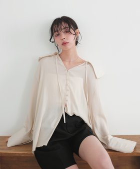 【リアン/Lian】のビッグカラーシアースキッパーブラウス 人気、トレンドファッション・服の通販 founy(ファニー) ファッション Fashion レディースファッション Fashion for Women トップス・カットソー Cut & Sew Tops シャツ・ブラウス・オフィスカジュアル Elegant Blouses & Button-Ups スキッパー Skipper, Open Collar |ID:prp329100004883681